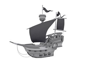 x cartoon pirate ship