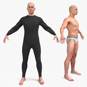 Black Slim Fit Undergarment Worn on Man