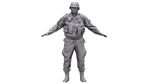 Base Scan US Army Soldier Tactical Camouflage 3D model