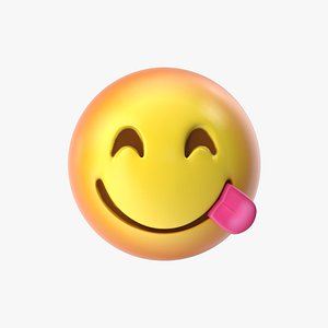 emoji 11 face savoring 3D model