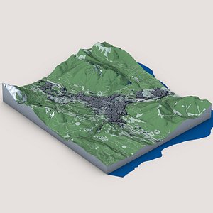 Cityscape Garmisch Partenkirchen Bavaria Germany 3D model