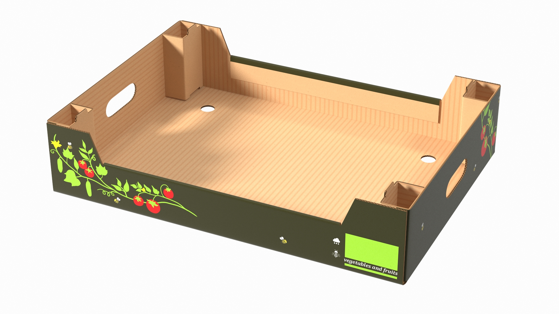 Cardboard Fruit Tray Box With Print 3D Model TurboSquid 1788030