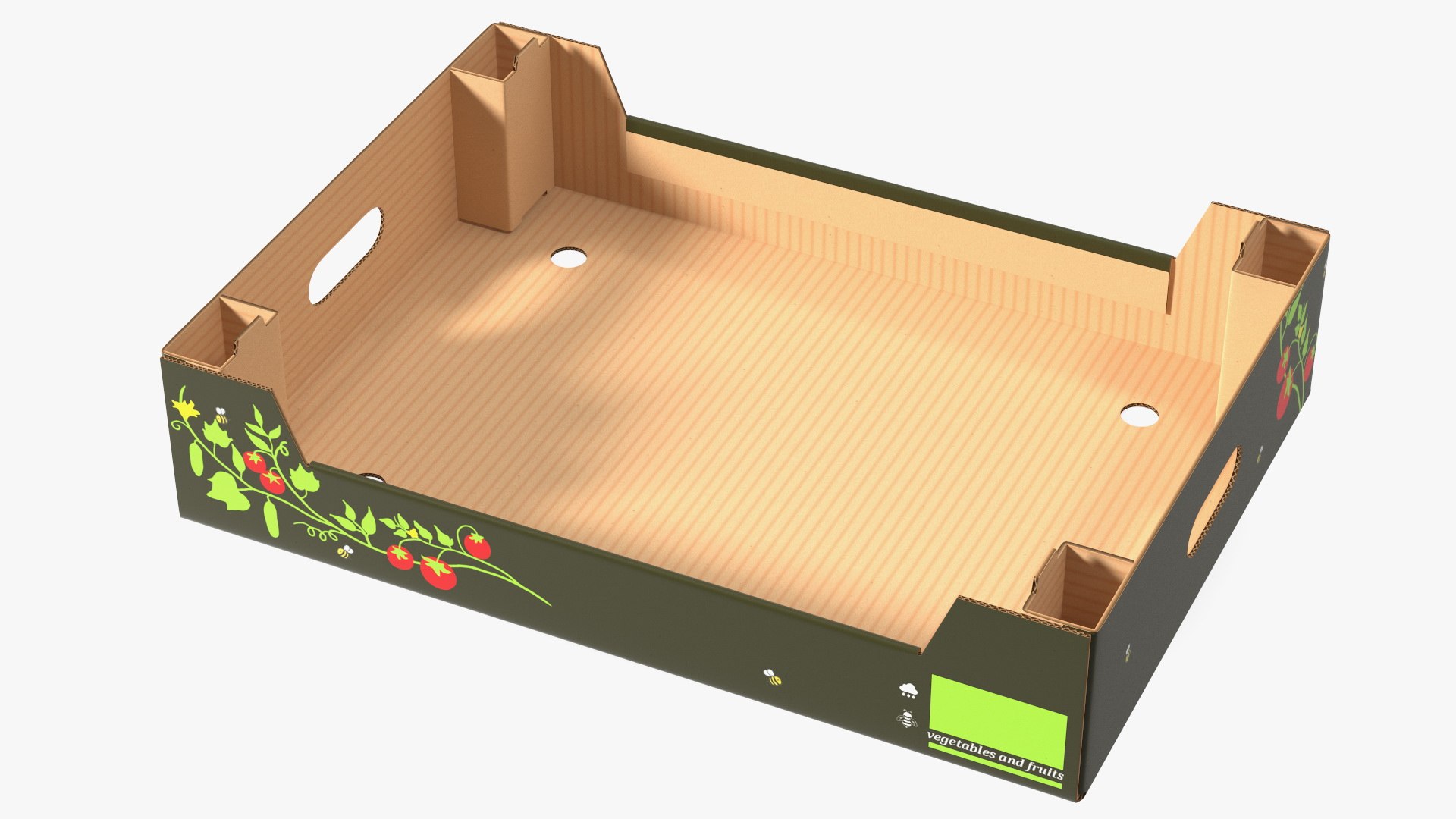 Cardboard Fruit Tray Box with Print 3D model TurboSquid 1788030