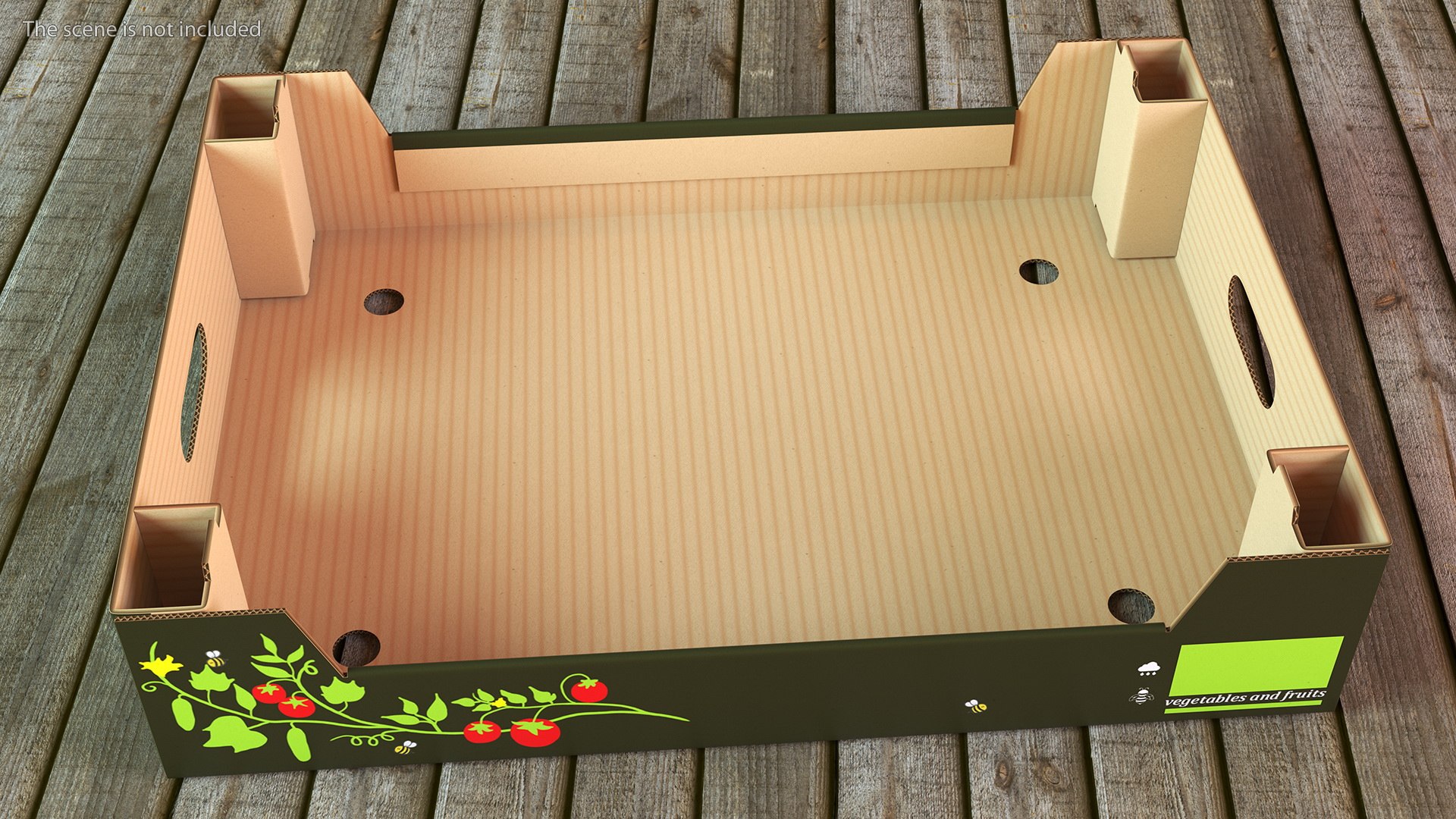 Cardboard Fruit Tray Box With Print 3D Model TurboSquid 1788030