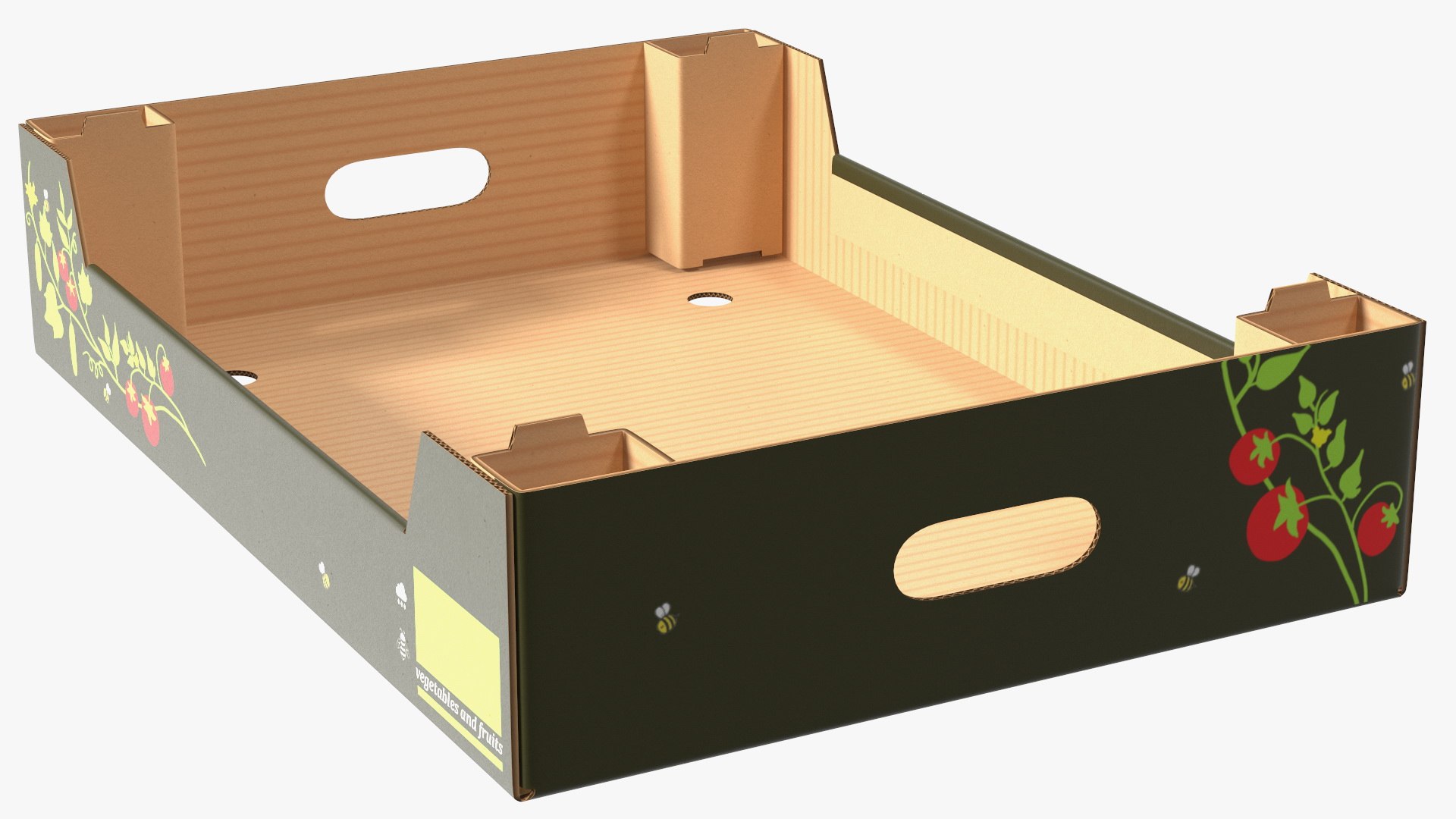 Cardboard Fruit Tray Box With Print 3D Model TurboSquid 1788030
