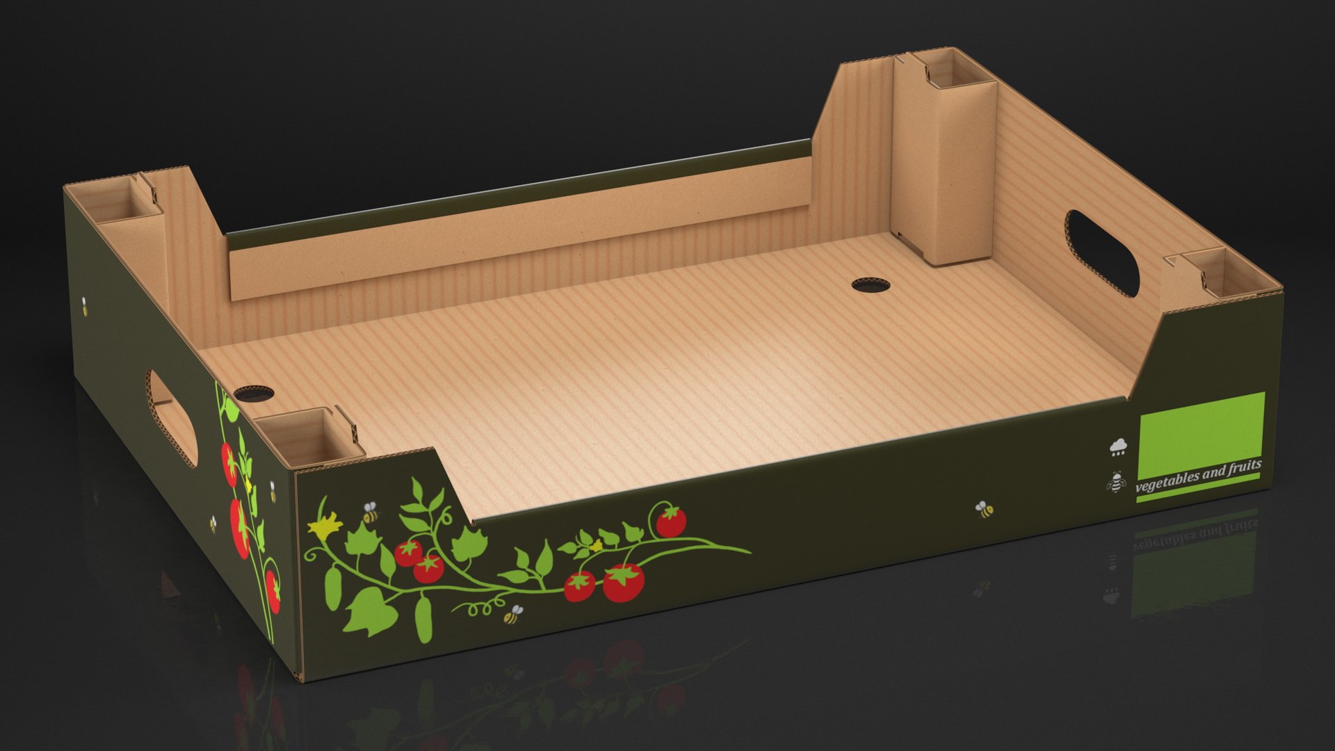 Cardboard Fruit Tray Box With Print 3D Model TurboSquid 1788030