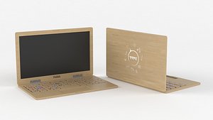 3D model Wooden Laptop