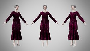 3D Dress 25 Velvet Plum Dream model