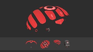3D Scifi Parachute A04 Projection - Character Accessories Design