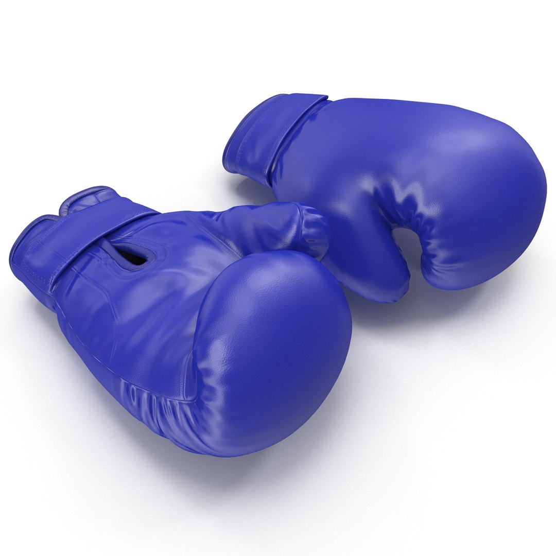 Boxing Gloves Blue 3D Model 3D model preview