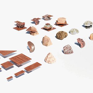 3D model Natural Rock Coffee Table Sculpture Design or Outdoor Chair