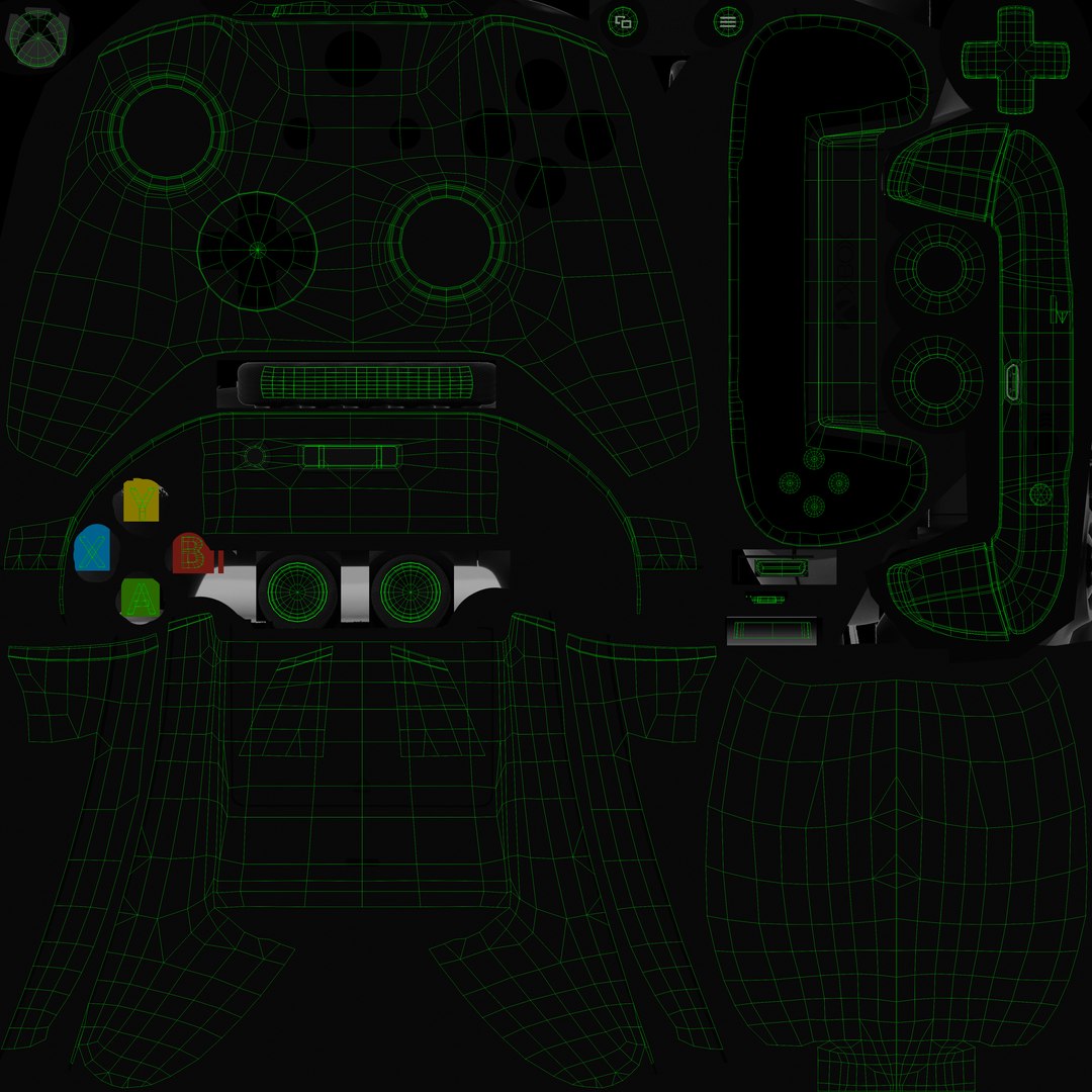 3D microsoft xbox wireless controller model https://p.turbosquid.com/ts-thumb/J7/vdliZr/sV8h69Vx/uv01/jpg/1601060825/1920x1080/fit_q87/41a8bef6e815c5d6be4d51a047b20e990f0044f7/uv01.jpg