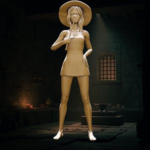 3D model Seductive Witch with Wand