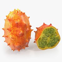 African Kiwano Fruit Whole and Half