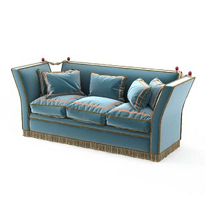sofa 1940s french blue 3D