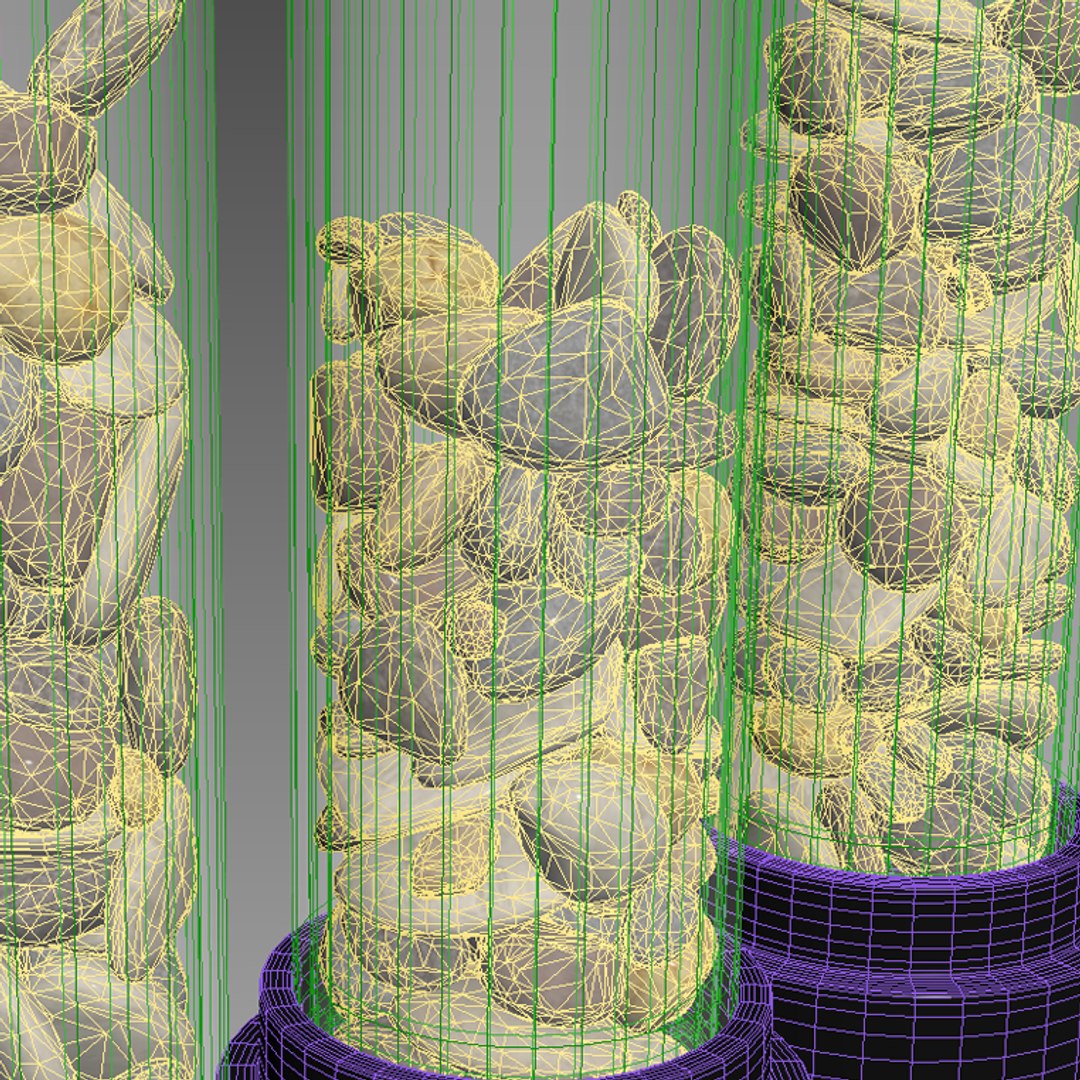 3d Stones Glass Tube Model
