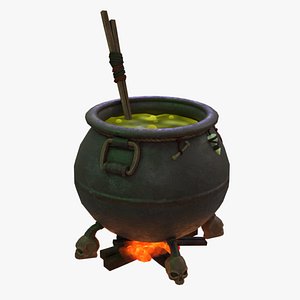 magical witch cauldron 3D model