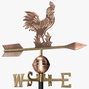copper rooster weathervane 3D model