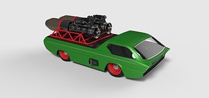 3D model car jet concept