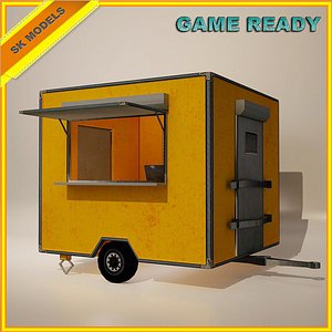 3d model mobile food cart -