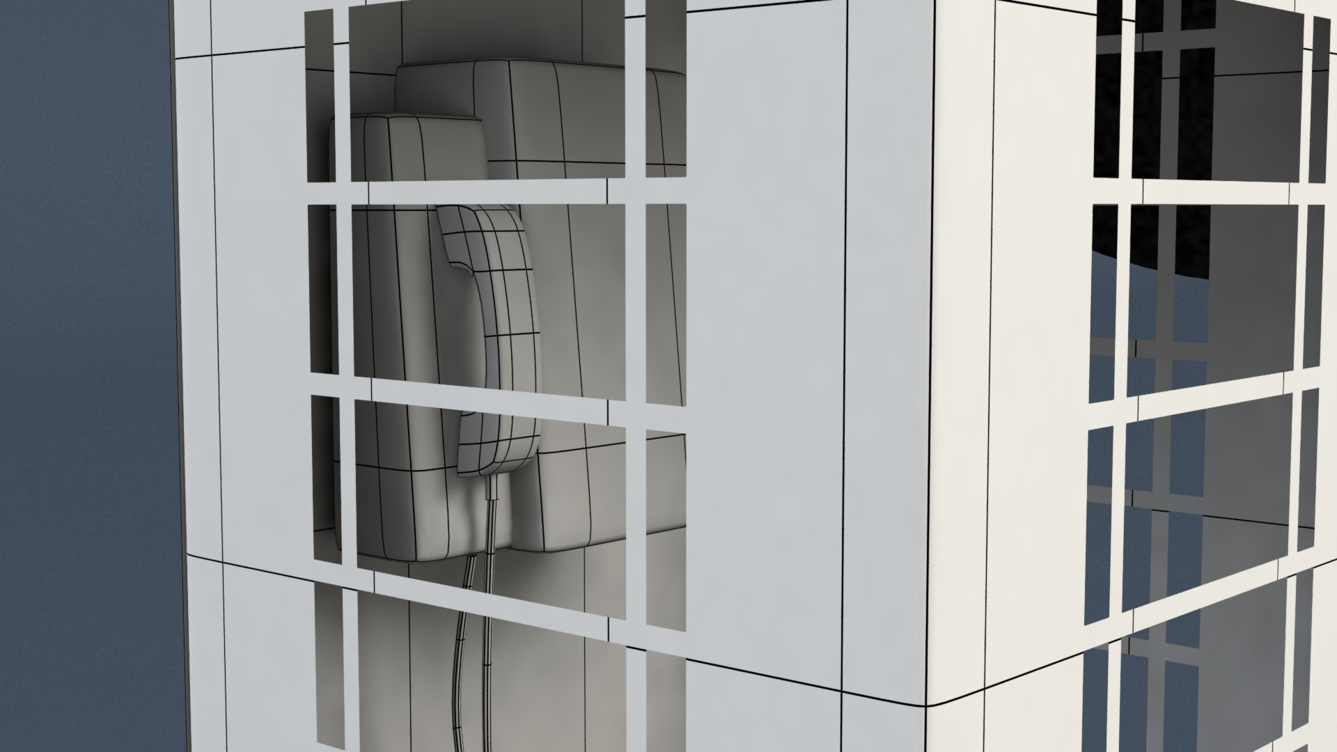 3D Model Old Red Phone Box - TurboSquid 1548611