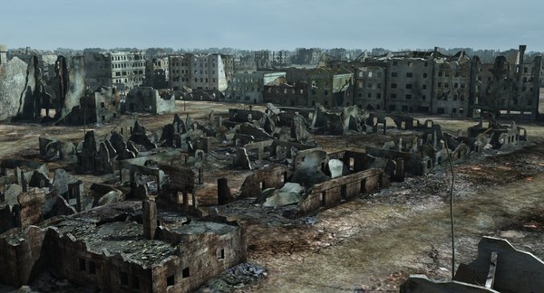 Ruined City Ww2 Warsaw 3d Model