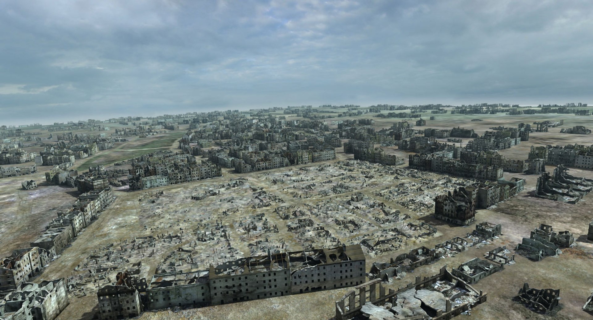 Ruined City Ww2 Warsaw 3d Model