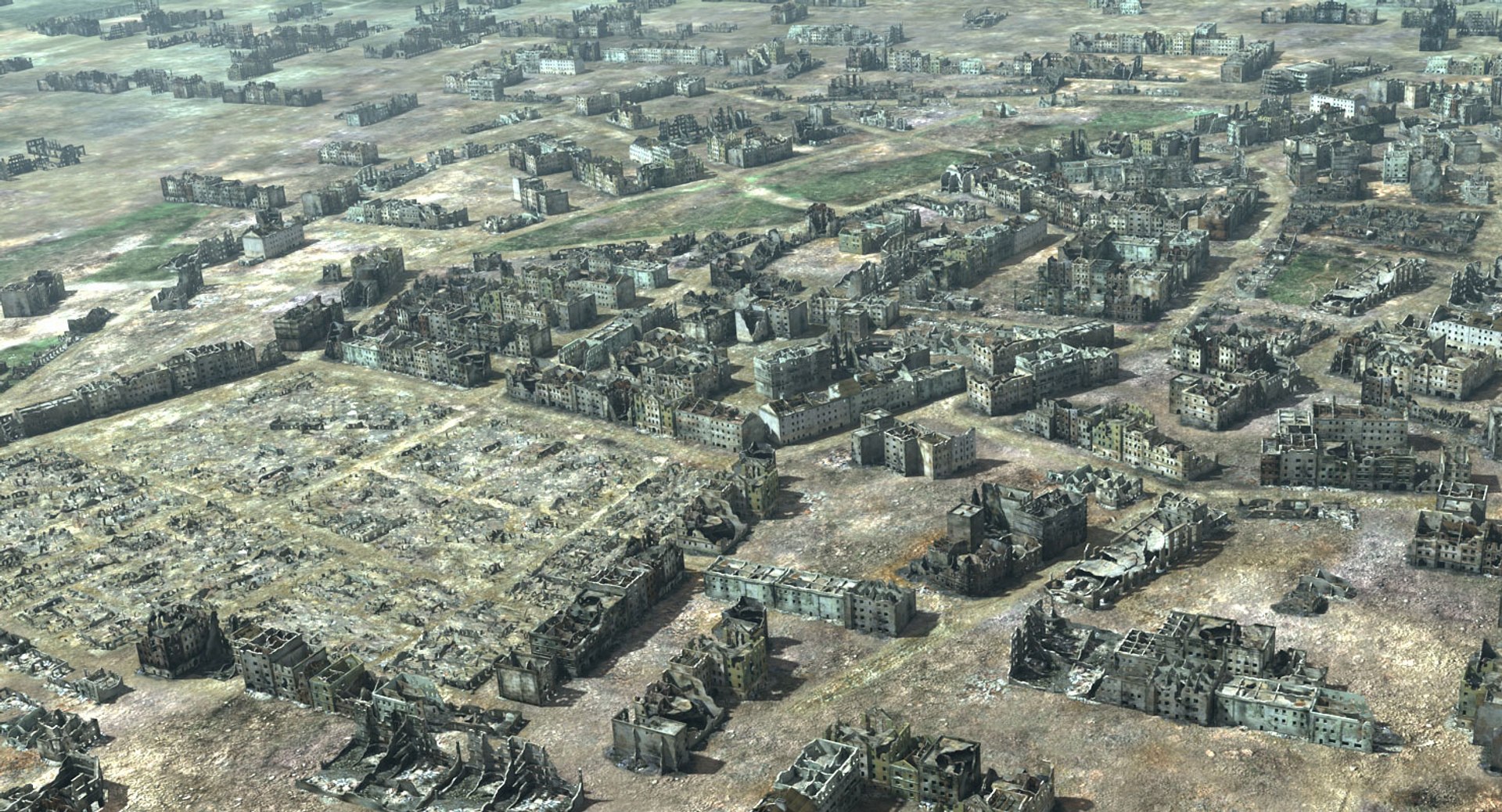 Ruined City Ww2 Warsaw 3d Model