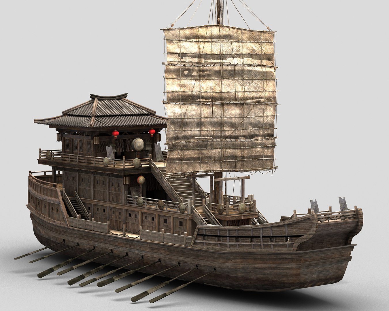 3D Chinese Boat 02 Model - TurboSquid 2071353