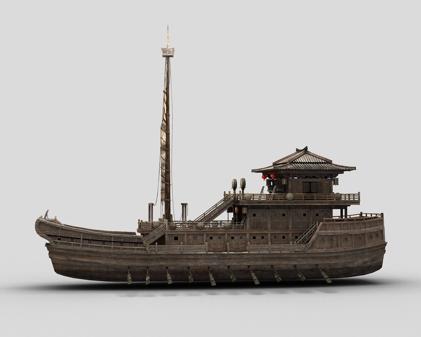 3D Chinese Boat 02 Model - TurboSquid 2071353