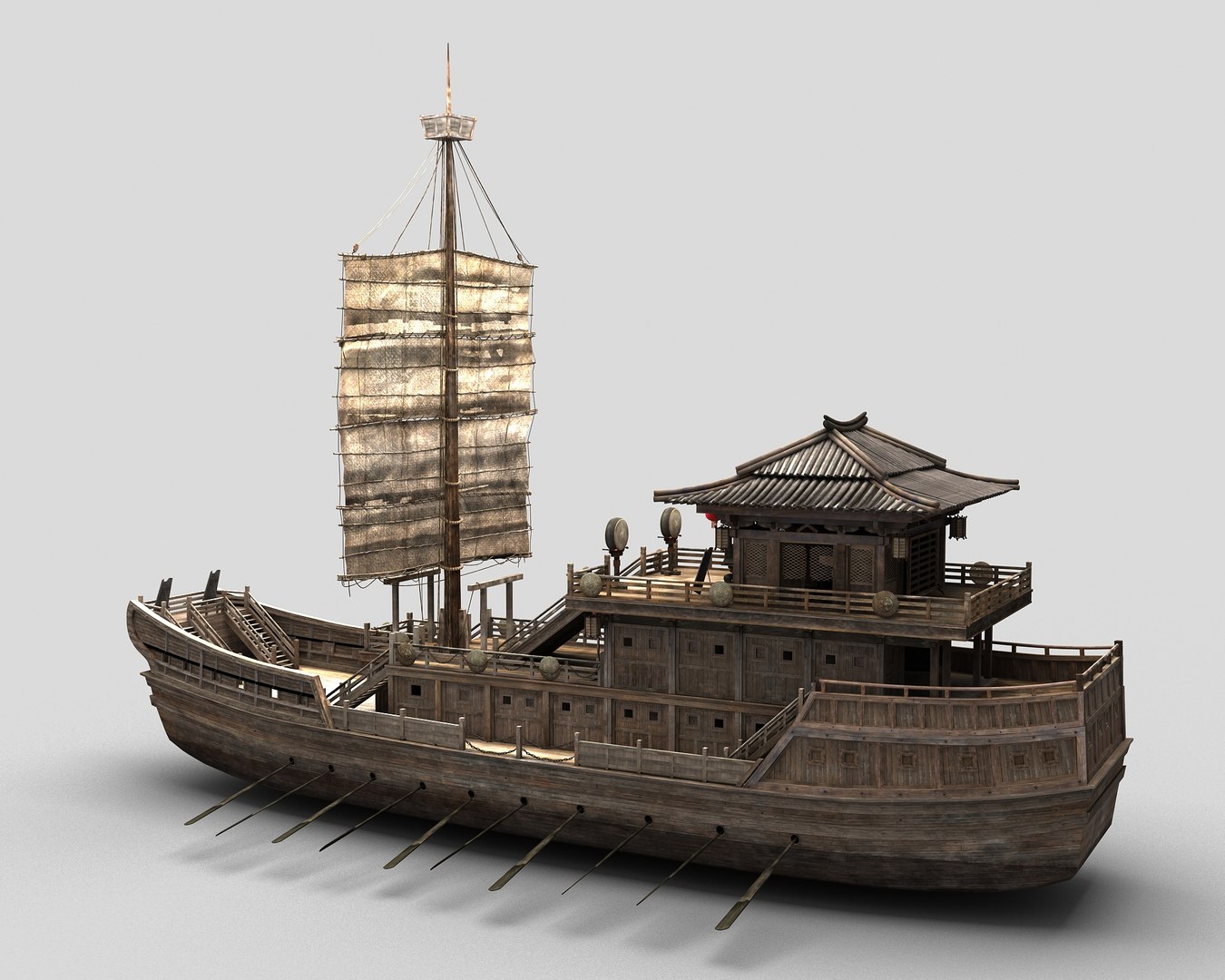 3d Chinese Boat 02 Model - Turbosquid 2071353