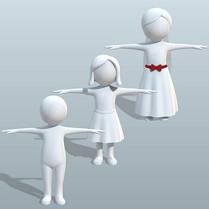3 in 1 Default Stickman Characters (Fully Rigged)