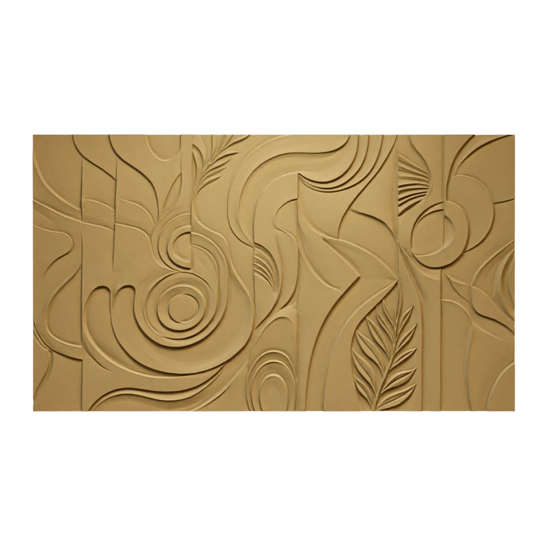 3D Modern Abstract Relief Panel Wall Decor Set STL Mural CNC 335 Model ...