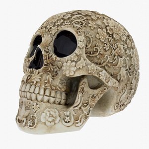 Mexican ethnic sugar skull high-poly 3D model