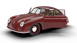 Porsche 356 1300 1952 3d model HQ 3D model