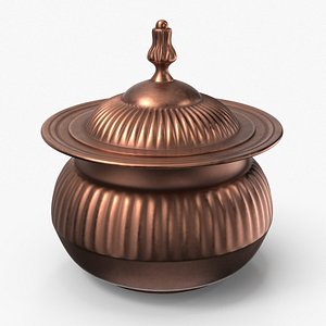 Traditional Arabic Copper Sugar Pot 3D