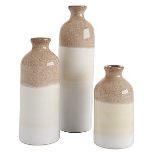 Ceramic Rustic Vase Set 3D model