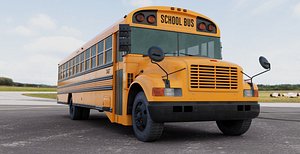 Classic Yellow School Bus 3D model
