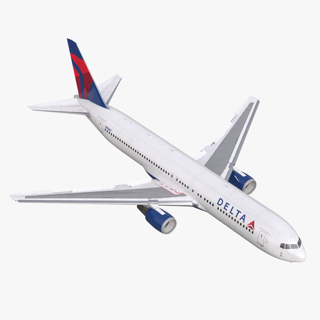 Boeing 767-300 Delta Air Lines Rigged 3D model preview