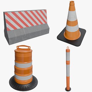 3D Traffic Barrier Set model