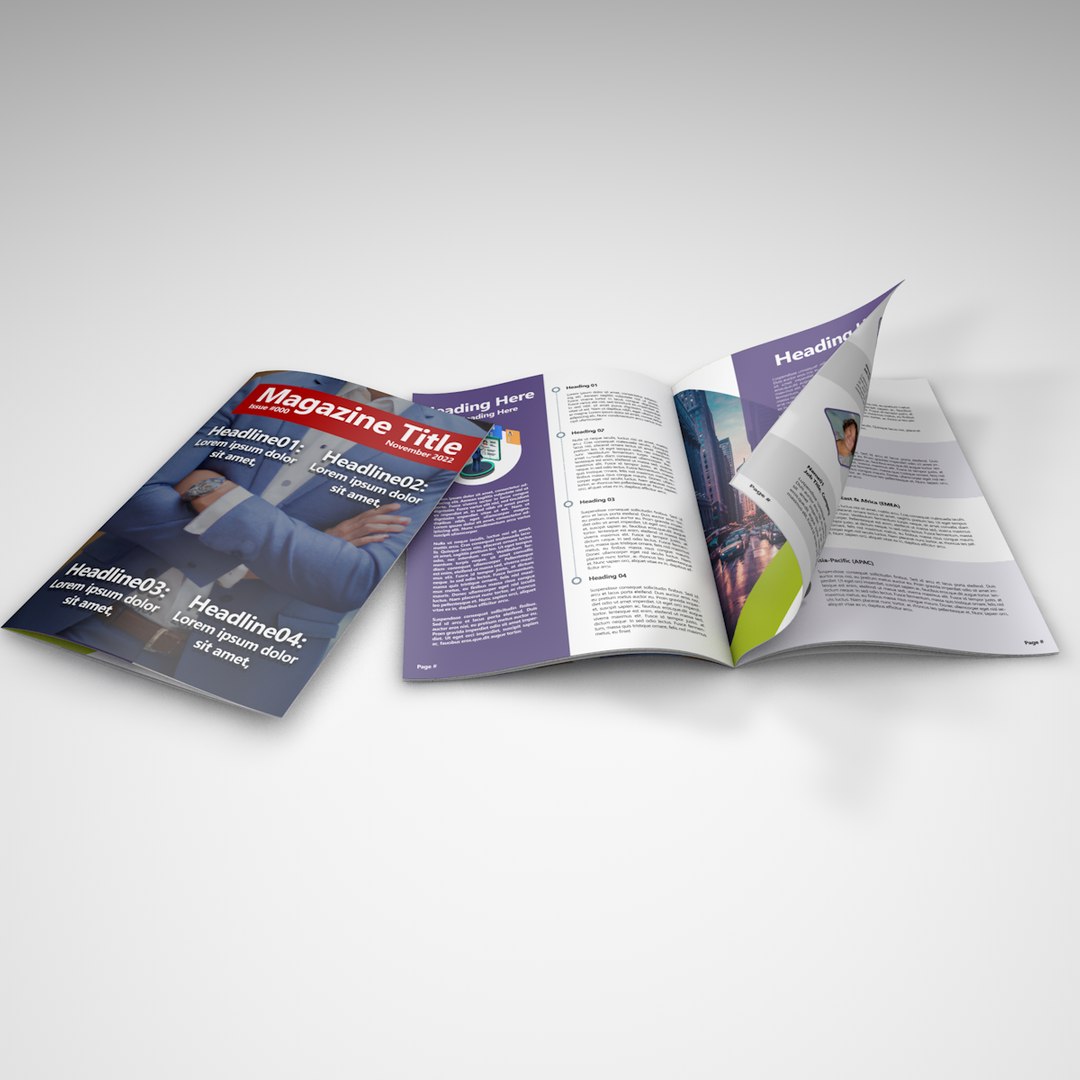 3d Generic Editable Magazine Or Brochure Model - Turbosquid 1990864