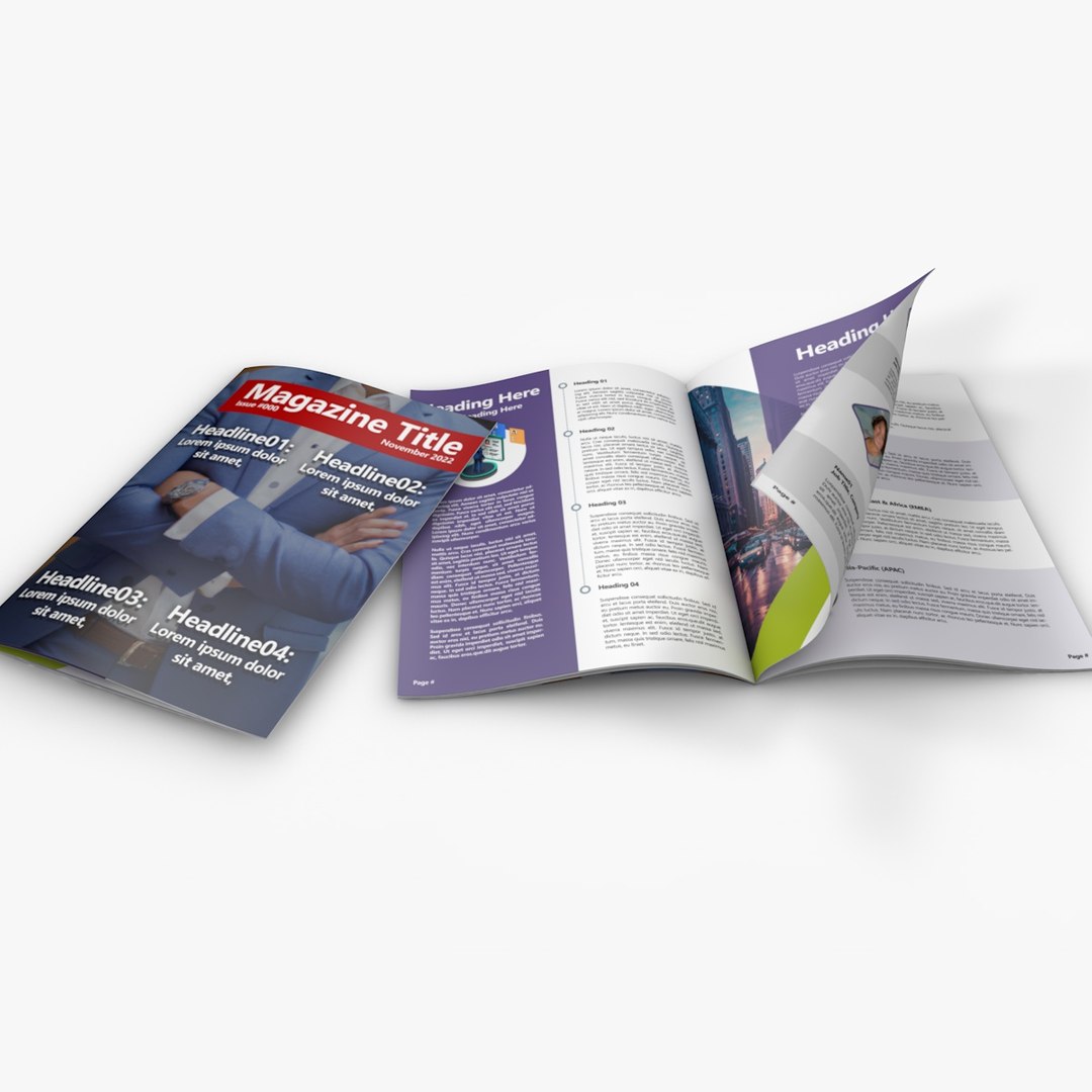 3D Generic editable magazine or brochure model - TurboSquid 1990864