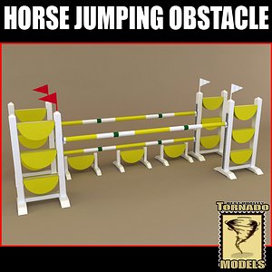 3d horse jumping obstacle