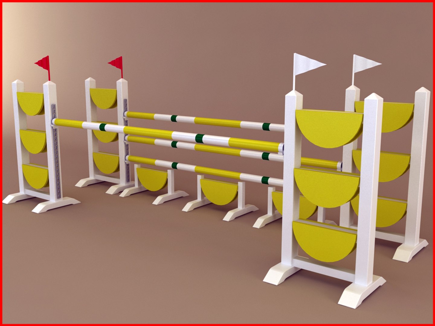 3d horse jumping obstacle