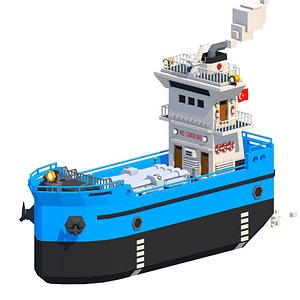 3D Cartoon OIL TANKER SHIP