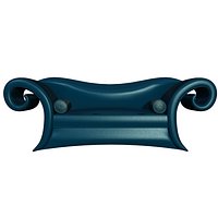 Canap rtro en cuir de couleur bleu marine
