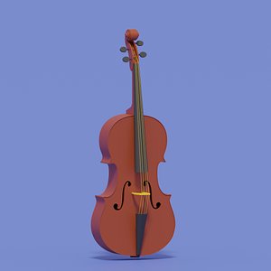 3D Cartoon Classic Violin Instrument