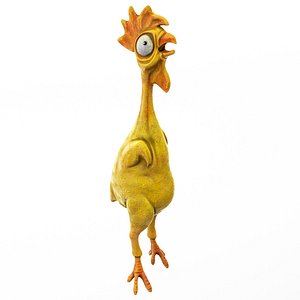chicken cartoon rigged model