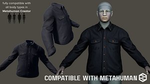 3D Utility Jacket - MetaHuman Compatible Low-poly 3D model