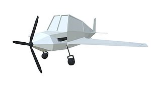 low poly small airplane